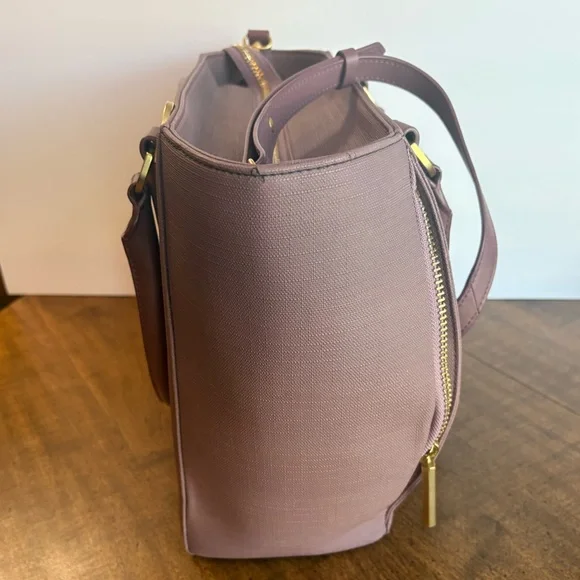 Dagne Dover Midi Tote Light Purple with gold accents cl - Picture 2 of 16